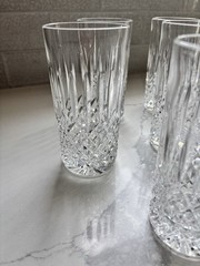11 Waterford Ballybay Criss Cross Vertical Cut Crystal Highball Glasses 5 1/2»