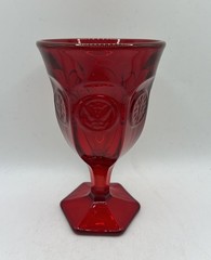 Fostoria Ruby Red Coin Glass 5″ Wine Goblet