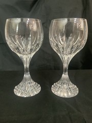 Set Of Two Baccarat Massesa a White Wine Glasses