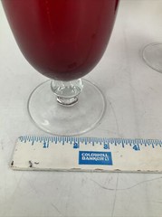 LENOX Holiday Gems Ruby Red All Purpose Wine Goblets Set of 2 6.5″ Tall EUC