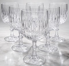 Schott Zwiesel Crystal Flamenco Wine Glass Set 6 Cut Faceted Knob Stems Germany