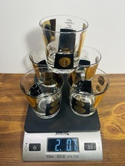 Vintage MCM 1960s Black & 22 Karat Gold Coin Lowball Glasses by Cera (Set Of 5)