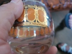 Culver Signature Orange Gold Plated Barware Glasses 8 Pcs VTG With CarrierCradle