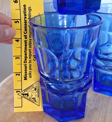 Set of 4 FOSTORIA ARGUS TUMBLER HIGHBALL 5 1/4″ Henry Ford Museum Cobalt Blue