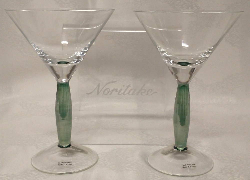 Noritake 2PC Set Colorwave Green Martini Glasses – 954/105 – «BRAND NEW»