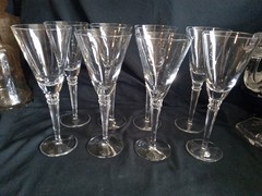 Set Of 8 Lenox crystal Hancock Platnum Wine Glass 8 3/4″