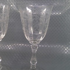 Vintage Fostoria Navarre Meadow Rose Wine Water Iced Tea Glasses Stems Crystal