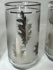 Vintage Libby Glasses Silver Maple Leaves