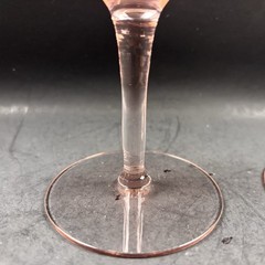 Tiffin Franciscan Pink Goblets Water Wine Etched 6.5” Depression Vintage Set / 2