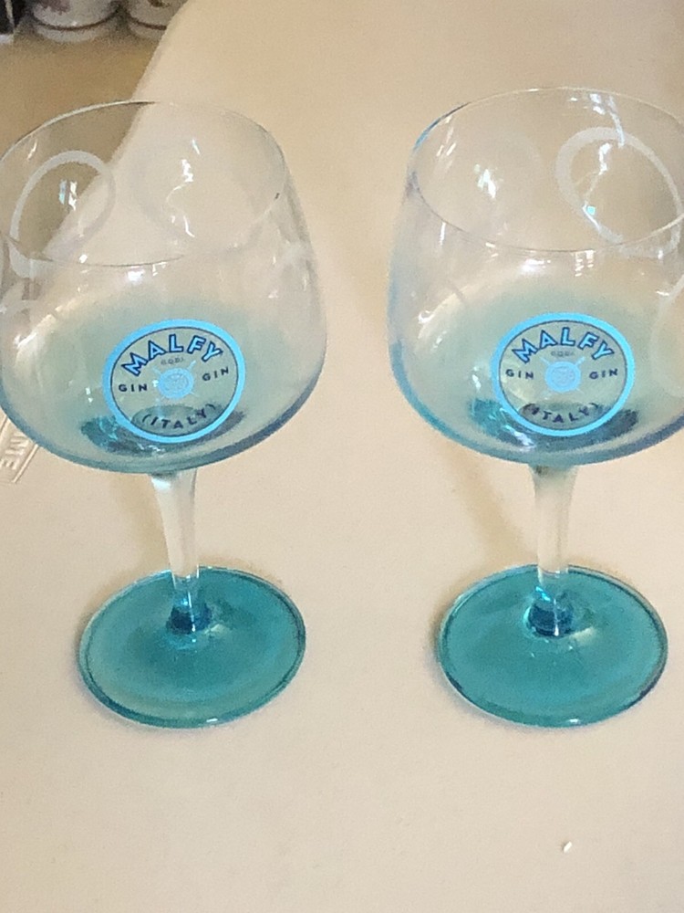 2 MALFY GIN LARGE COPA GOBLETS ITALY 20 OZ