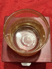 Vintage Culver Gold Mesh Basketweave Lowball Rocks Glasses 22K Set-6 MCM Ex Cond