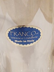 Franco Vetrerie e Cristallerie Champagne Flutes Iridescent Gold Handmade Italy