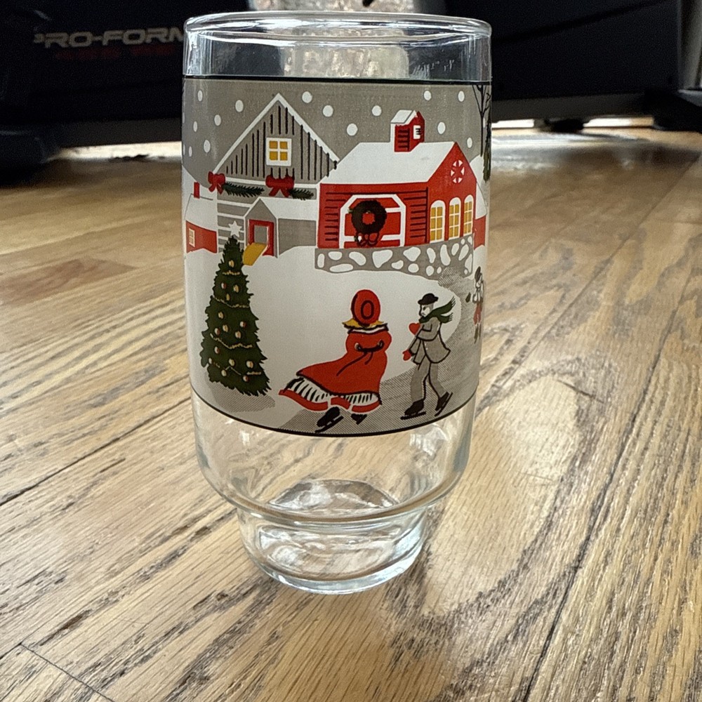1 Vtg Sango Silent Night Christmas Glasses Holiday Barware 14 oz