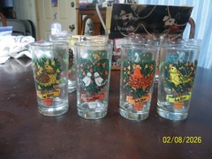 INDIANA~AMERICAN GLASS #2350~TWELVE DAYS OF CHRISTMAS~12 oz GLASSES~NEW/OPEN BOX