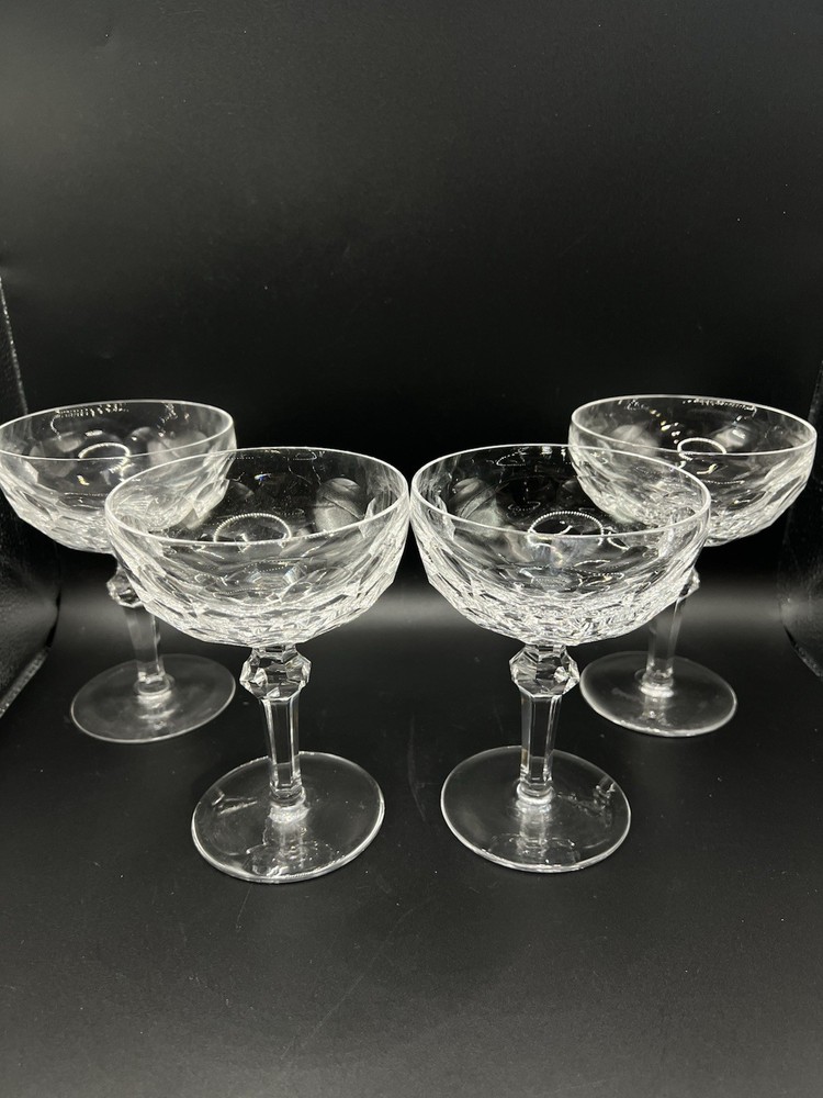 Waterford Crystal Curraghmore 5.5″ Champagne Tall Sherbet Glasses Set of 4