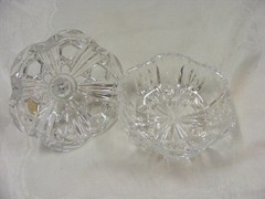 Vintage Crystal Footed Covered Candy Bowl European Collection W. Germany 12-b
