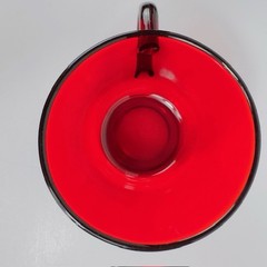 Anchor Hocking Royal Ruby Red Glass Cups Mug Set of 4 Tea Coffee Vintage