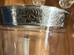 3 Tiffin Franciscan Clear Iced Tea Glasses Platinum Encrusted