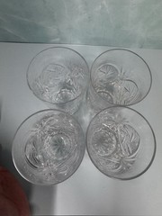 Vintage Bavarian Crystal Tapered Hand Cut Whiskey Tumblers