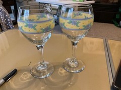 Lot of 2 Pfaltzgraff SUMMER BREEZE 10 oz Wine Goblet(s) 7 3/4″ x 2 3/4″