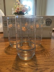 Vintage Corelle Apricot Grove 6 Tumbler Set of 4 Glasses