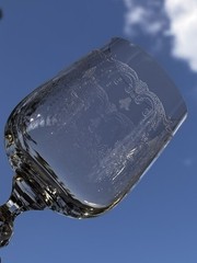 Bohemia Clear Crystal Glasses In the «Cascade» pattern 6-1/2”. Nine Available