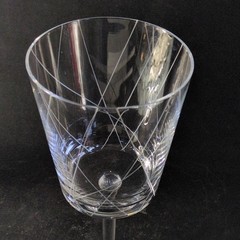 CALVIN KLEIN RANDOM CUT WATER, GLASSES, Etched Crystal, 8 1/2″, 10 Oz, 4PCS