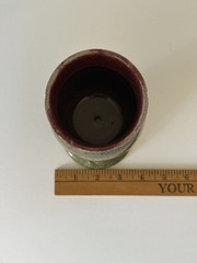 Vintage Handmade Studio Art Unique Wine Goblet Set Of 2 Signed EUC Green Purple