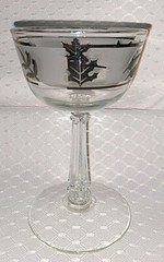Libbey Glass Silver Foliage Leaf Pattern Wine Sherry Cordial Small 4.75 Tall