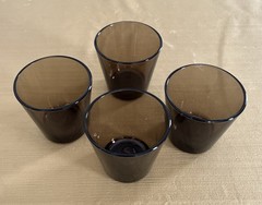 Set Of 4 Iittala Kartio Brown 7 oz Glasses Finland