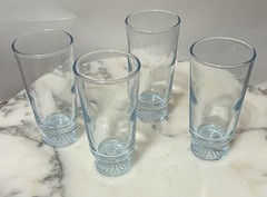 Tinted Blue Glass 4 OZ 4 1/4″h Liquor Alcohol Shot Glasses Shooters Set of 4