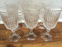 Set of 6 Fostoria Heritage 7.25” Glass Water Goblets VGC