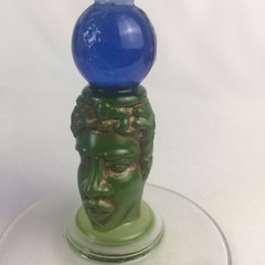 Richard Jolley Sculpted Art Glass Martini Stem Bombay Sapphire Gin 1996