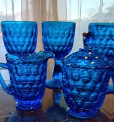Fenton Royal Blue Wine Glasses 3 Sugar Bowl And Milk Vase Beautyful Blue