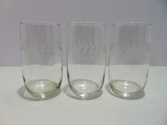 3 Anchor Hocking Laurel Flat Tumblers 12 oz 1951-1965
