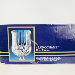 LONGCHAMP Cristal d’Arques Lead Crystal Wine Glass Set of 4 France 8 3/4oz