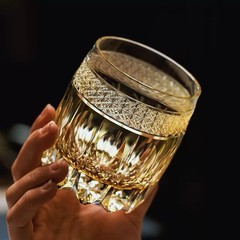 Lead-free Hand Cut Crystal Whiskey Glass 11oz Edo Kiriko Gift Tumbler