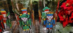 Vintage Holiday Nutcracker Glasses Tumblers Barware Christmas Set (Libbey?)