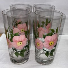 Franciscan Desert Rose Glass Tumblers Set of 4 6.25”