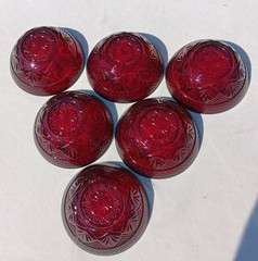 LUMINARC ARCOROC CRISTAL D’arques DURAND FRANCE SET OF 6 RUBY RED 5 1/2″ BOWLS !