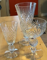 MORGANTOWN Cocktail, Champagne, Wine Glass; Faceted, Golf ball Stem Vintage