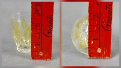 Vintage VMC Reims French Harlequin Yellow Set of 6 Crystal VRM1 Diamond Arches