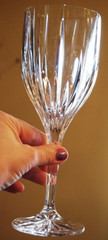 ‘STARLIGHT’ LENOX CRYSTAL Hand Blown Clear Water Goblet Vertical Cuts 9″ Exc