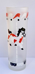 Libbey Carousel Animals 1950s Frosted Marked Tom Collins Iced T Glasses Set 6