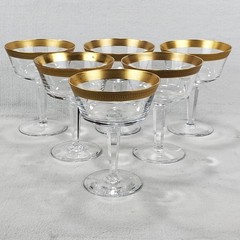 VTG Lenox Crystal GEORGETOWN Gold Encrusted Champagne Sherbet Glasses ~ Set of 6
