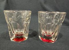 Vintage Culver Gold Tone Metal Shot Glass Caddy 8 Section Caddy W/6 Shot Glasses