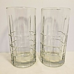 2 Retro Vintage Anchor Hocking Tall Drinking Glasses