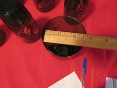 7 Vintage Anchor Hocking Forest Green w/gold leaf scroll Iced tea glass 6″x3″