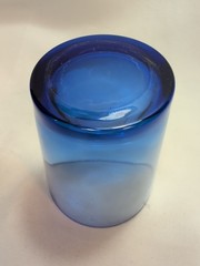 Vintage Libbey 12 oz. Flat Tumbler Lowball Flare Blue Mediterranean
