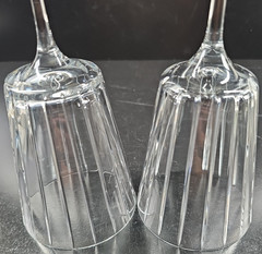 2 Rogaska Avenue All Purpose Goblets Set Crystal Vertical Cut Clear Stemware Lot
